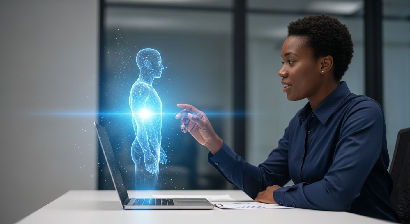AI conversation simulation scene