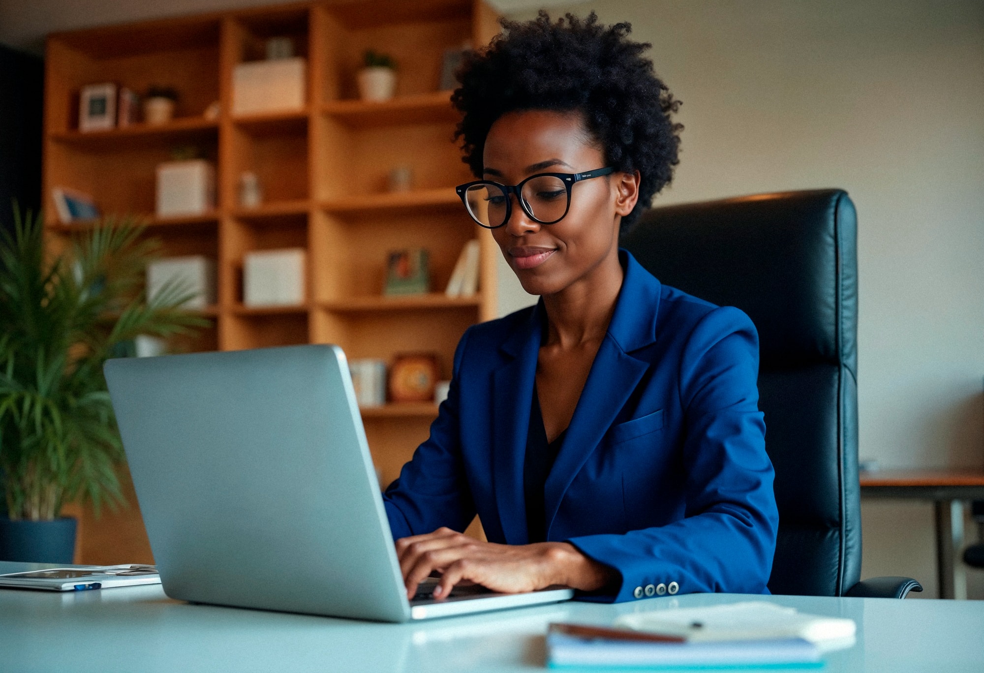 Professional woman working at desk