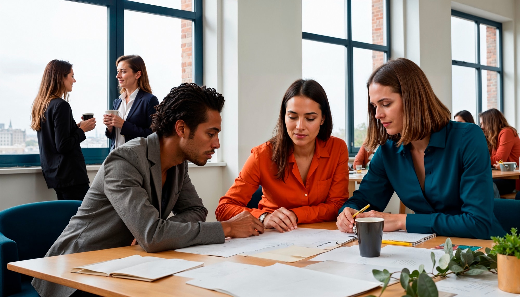 Diverse team of professionals collaborating