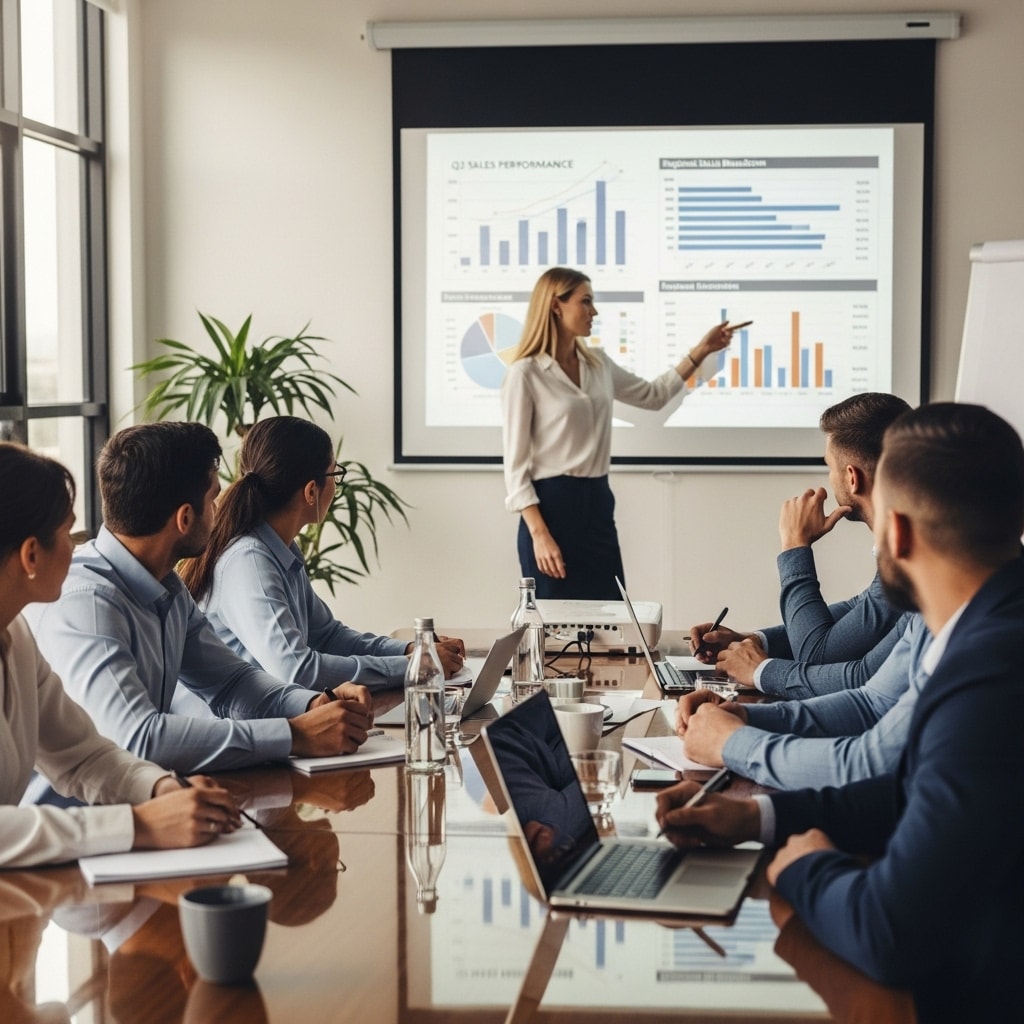 Business meeting presentation